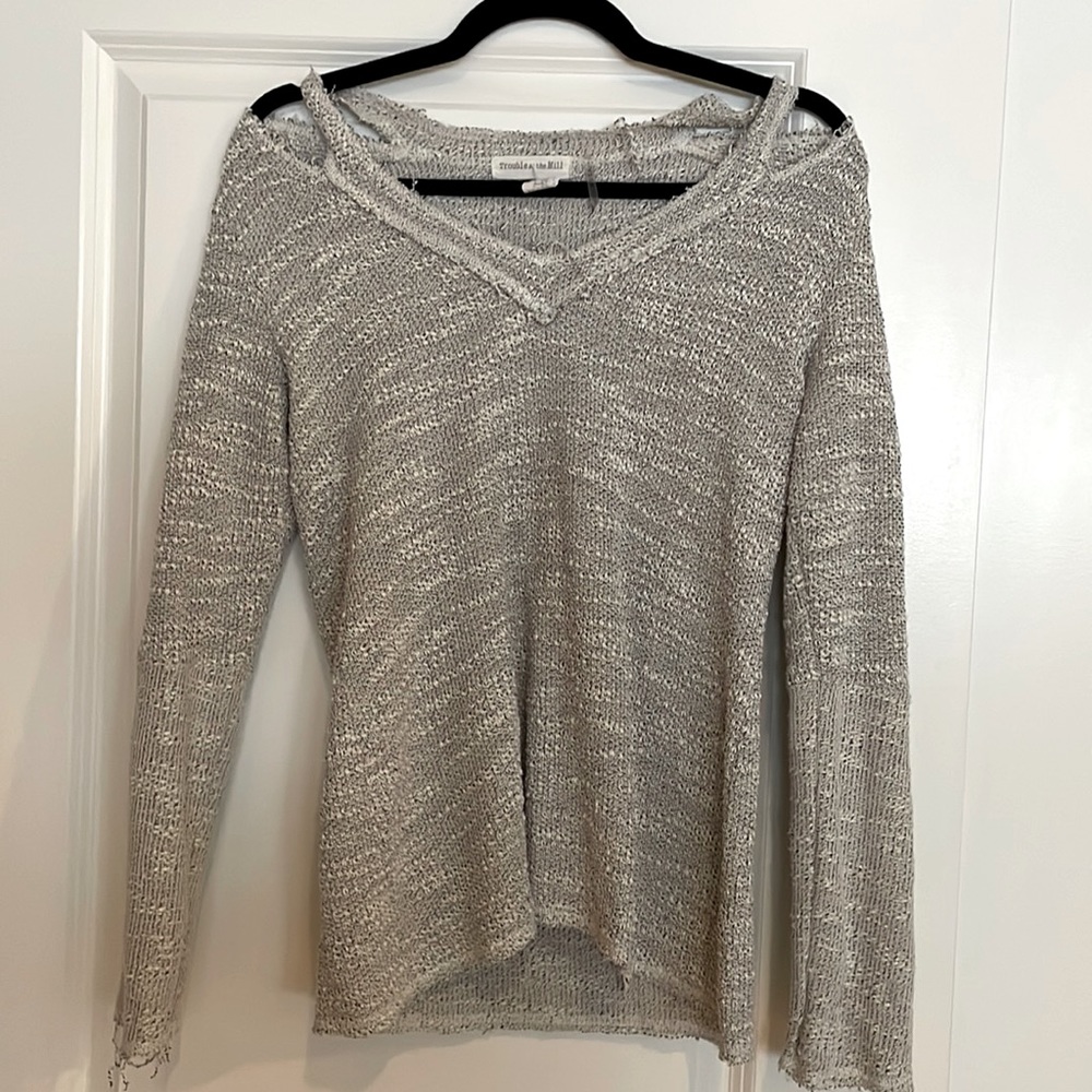 Trouble at the Mill Sweater. Grey. Size Small.